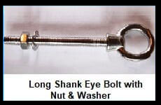 Long Shank Eye Bolt C/W Nut & Washer